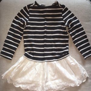 Old Navy Navy Blue striped sweatshirt dress